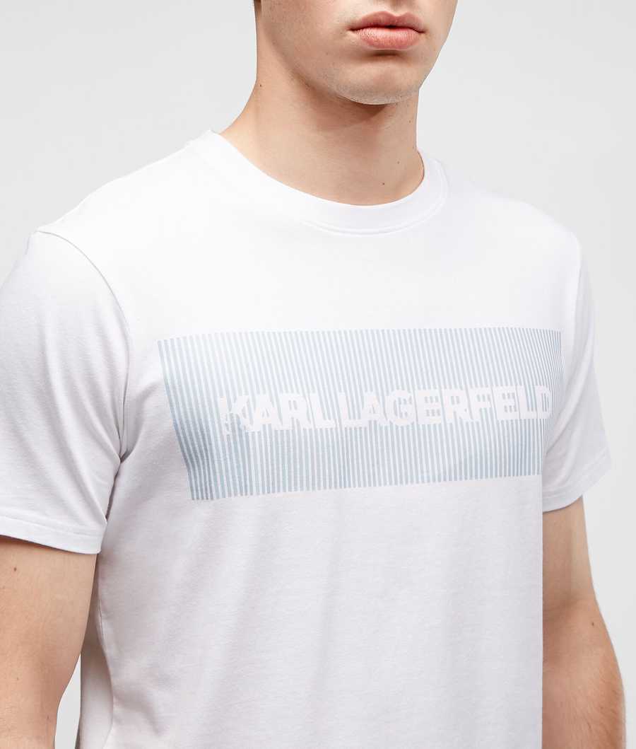 White / Blue Stripes Men's Karl Lagerfeld Karl Logo Pyjama Set Sleepwear | AE415QRTA