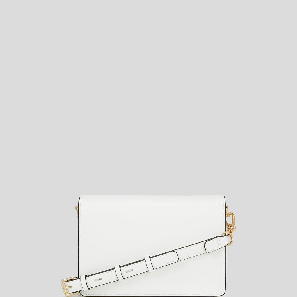 White / Gold Women's Karl Lagerfeld K/Signature Shoulder Bags | AE124SOCE