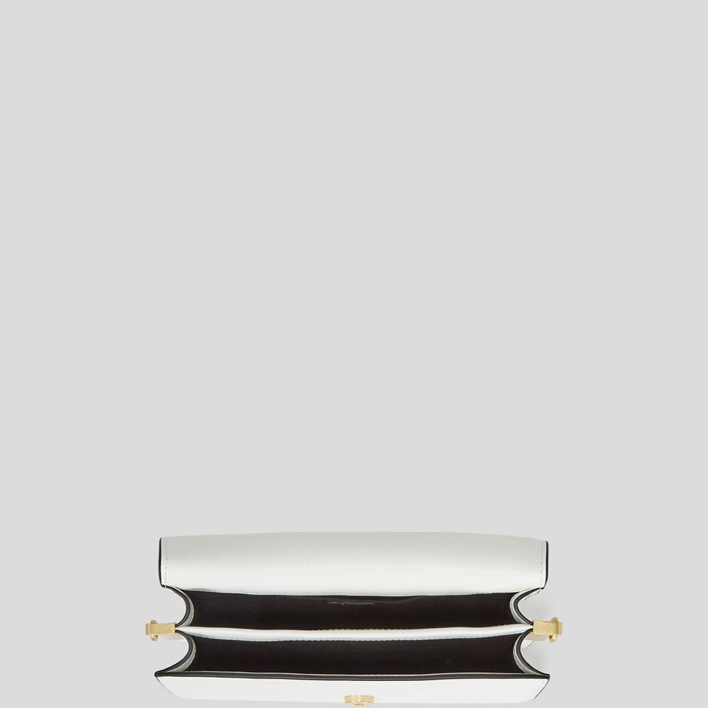 White / Gold Women's Karl Lagerfeld K/Signature Shoulder Bags | AE124SOCE