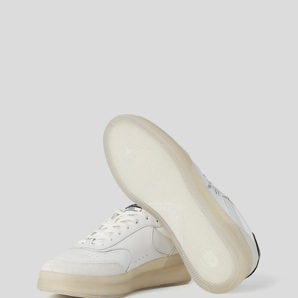 White Men's Karl Lagerfeld Brink Plexikonic Sneakers | AE954IRTN