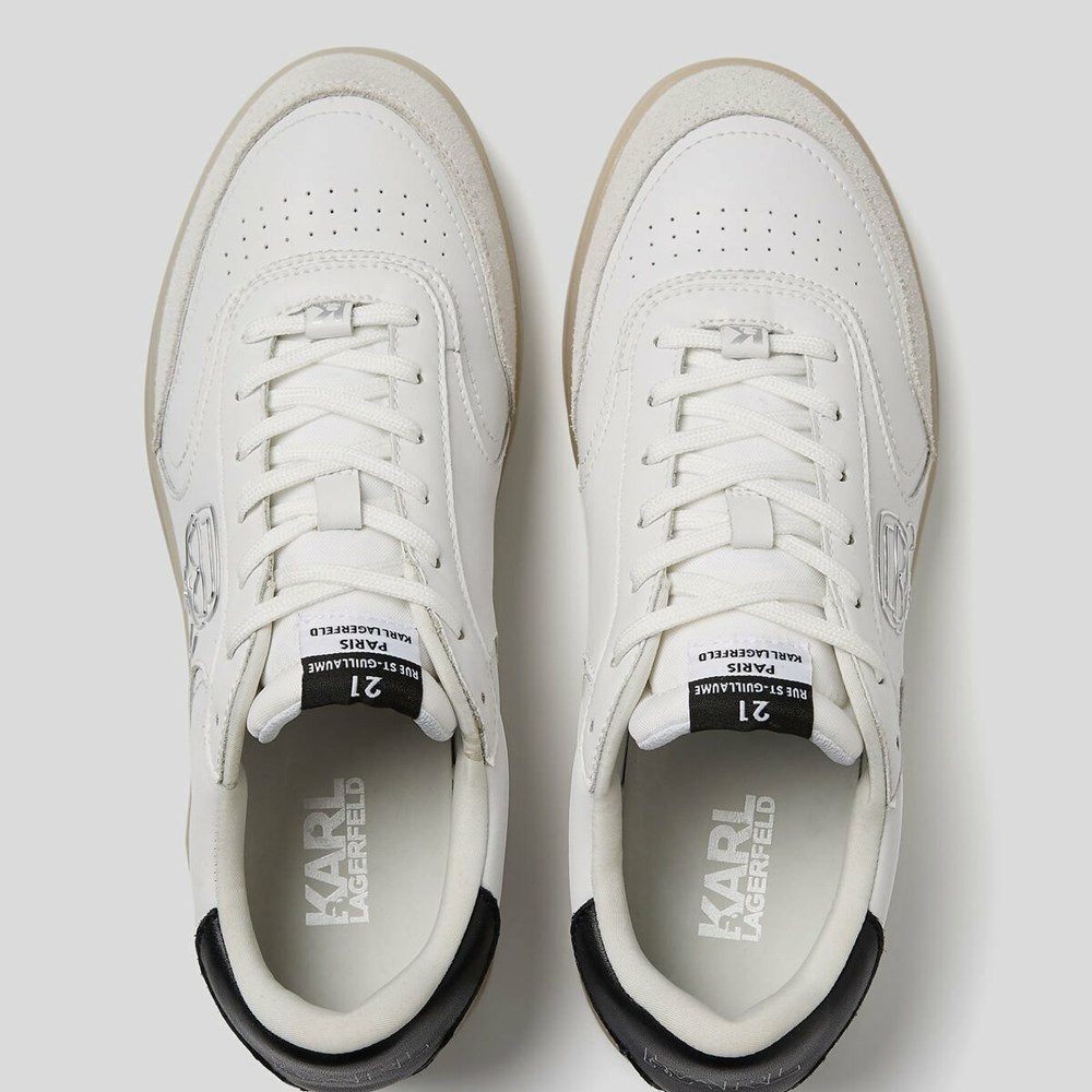 White Men's Karl Lagerfeld Brink Plexikonic Sneakers | AE954IRTN