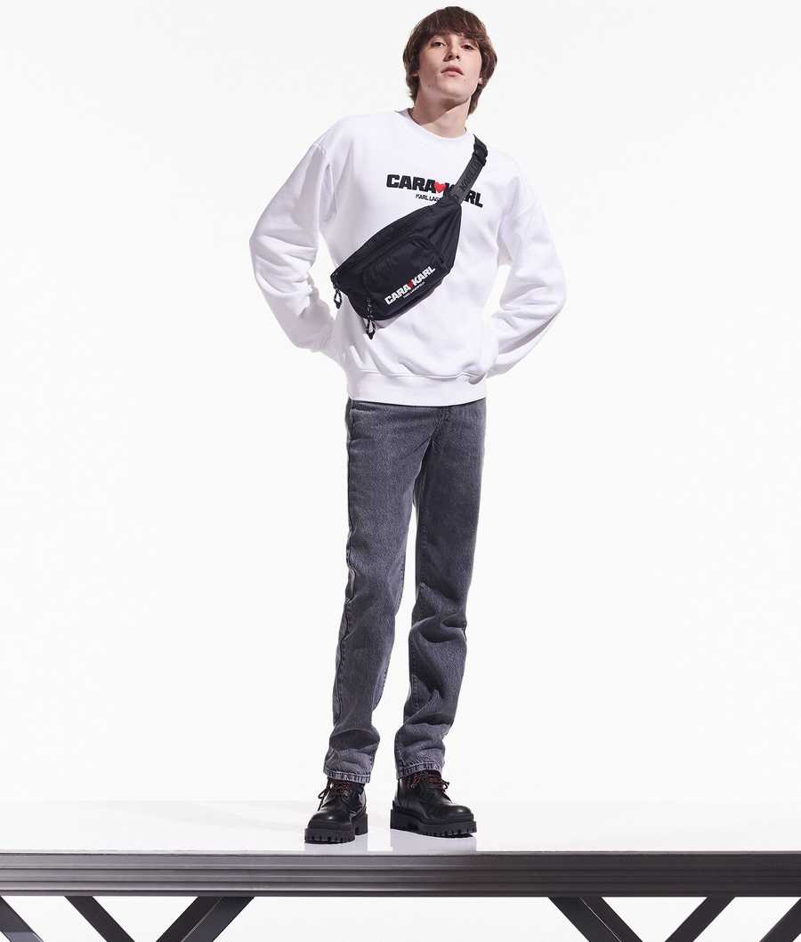 White Men's Karl Lagerfeld Cara Loves Karl Sweatshirts | AE519RVYQ