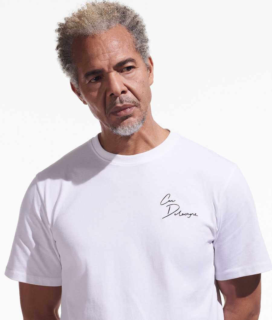 White Men's Karl Lagerfeld Cara Loves Karl Signature T-Shirts | AE703XHEB