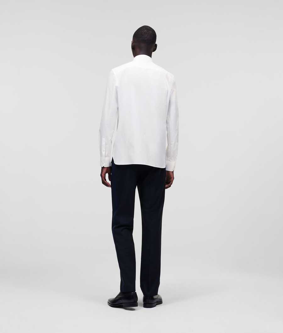 White Men's Karl Lagerfeld Evening Shirts | AE612KTGW