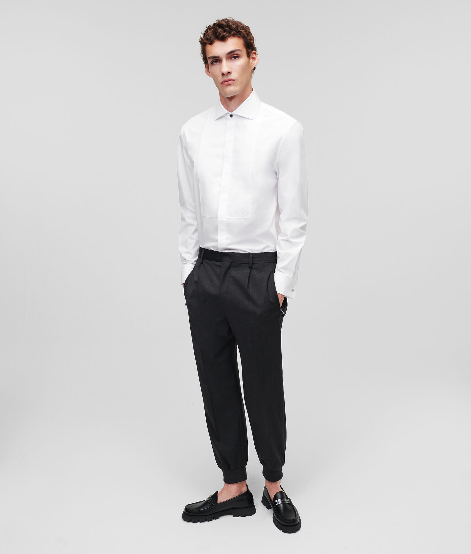 White Men's Karl Lagerfeld Evening Shirts | AE704EUOP