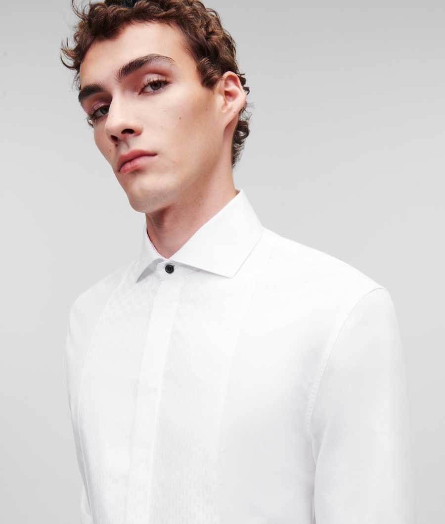 White Men\'s Karl Lagerfeld Evening Shirts | AE704EUOP