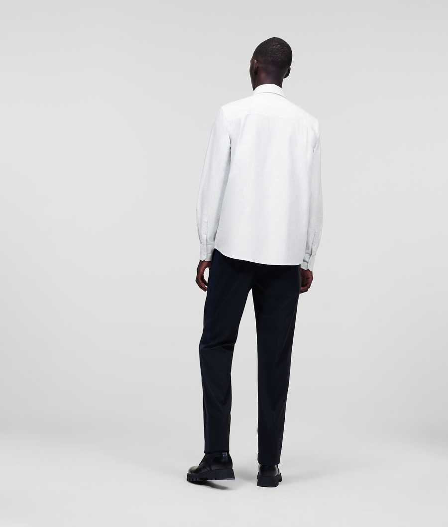 White Men's Karl Lagerfeld Ikonik 2.0 Poplin Shirts | AE247NOIH