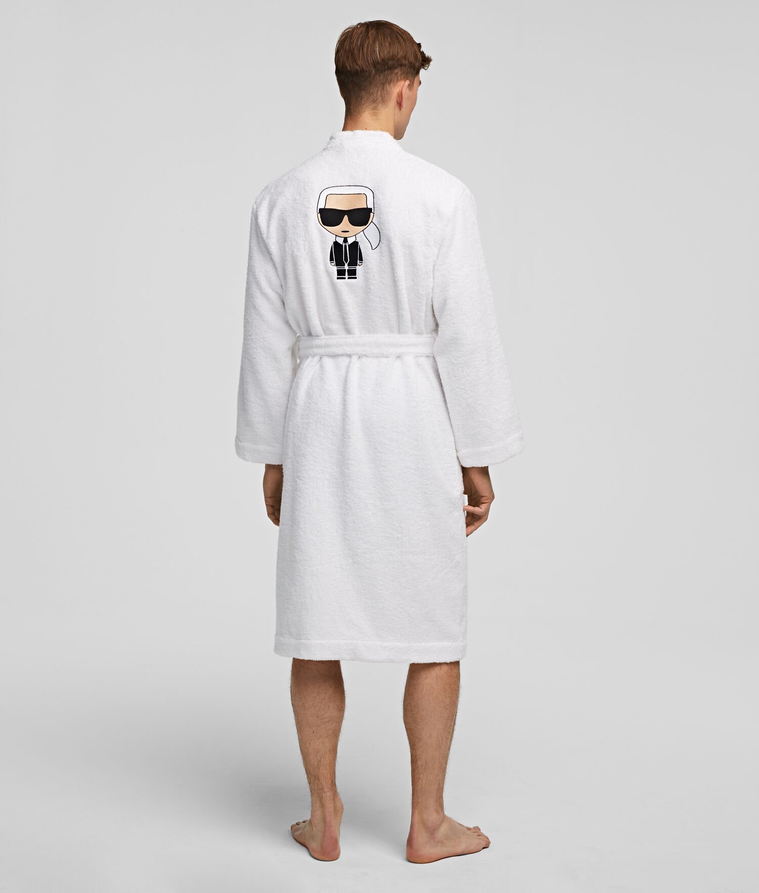 White Men's Karl Lagerfeld Ikonik Bathrobe Loungewear | AE175AVKE