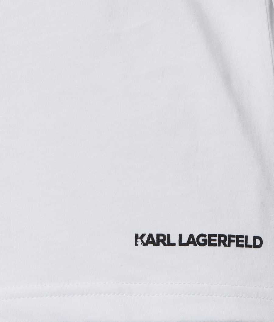 White Men's Karl Lagerfeld Ikonik Karl Rubber Patch T-Shirts | AE209PAVM