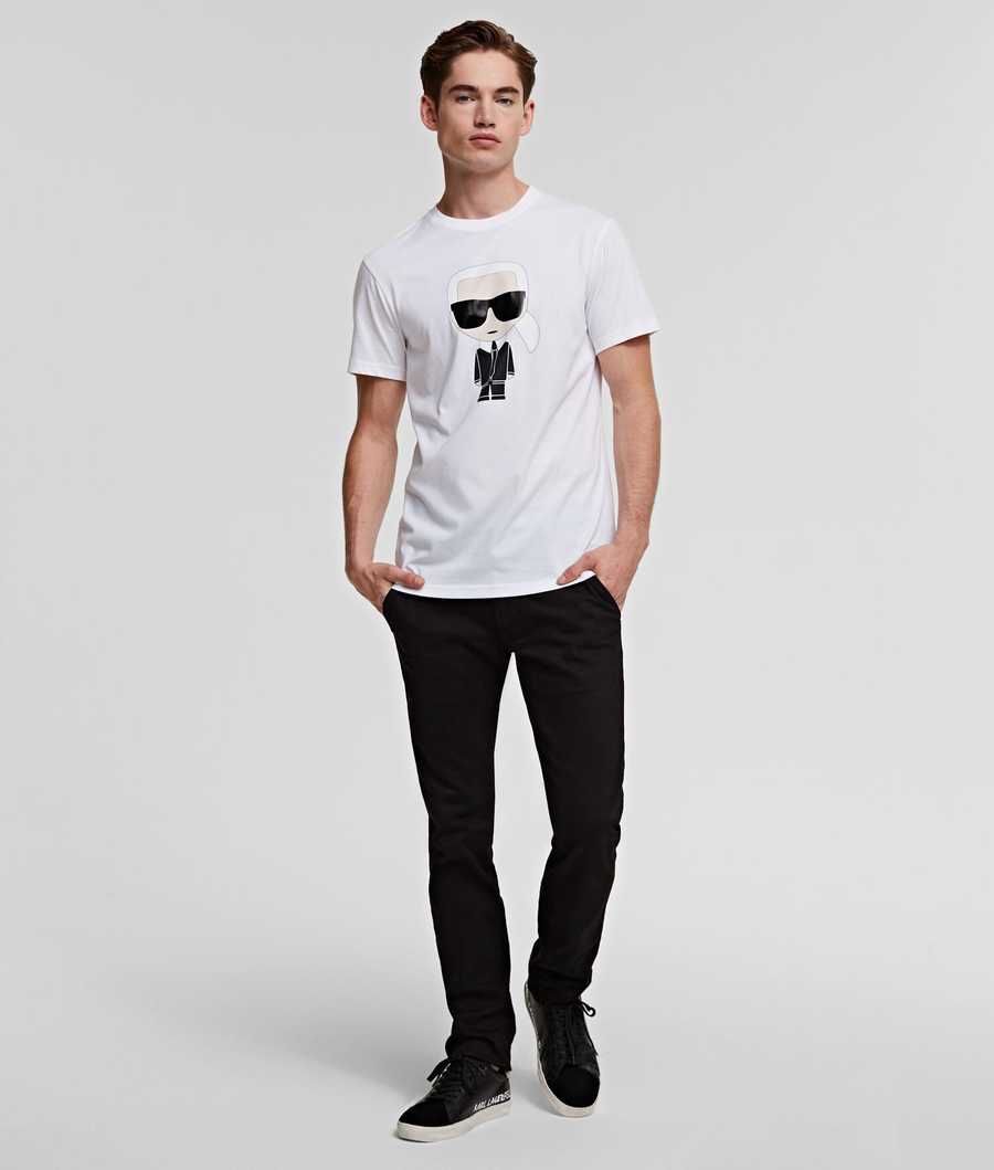 White Men's Karl Lagerfeld Ikonik T-Shirts | AE169GPLM