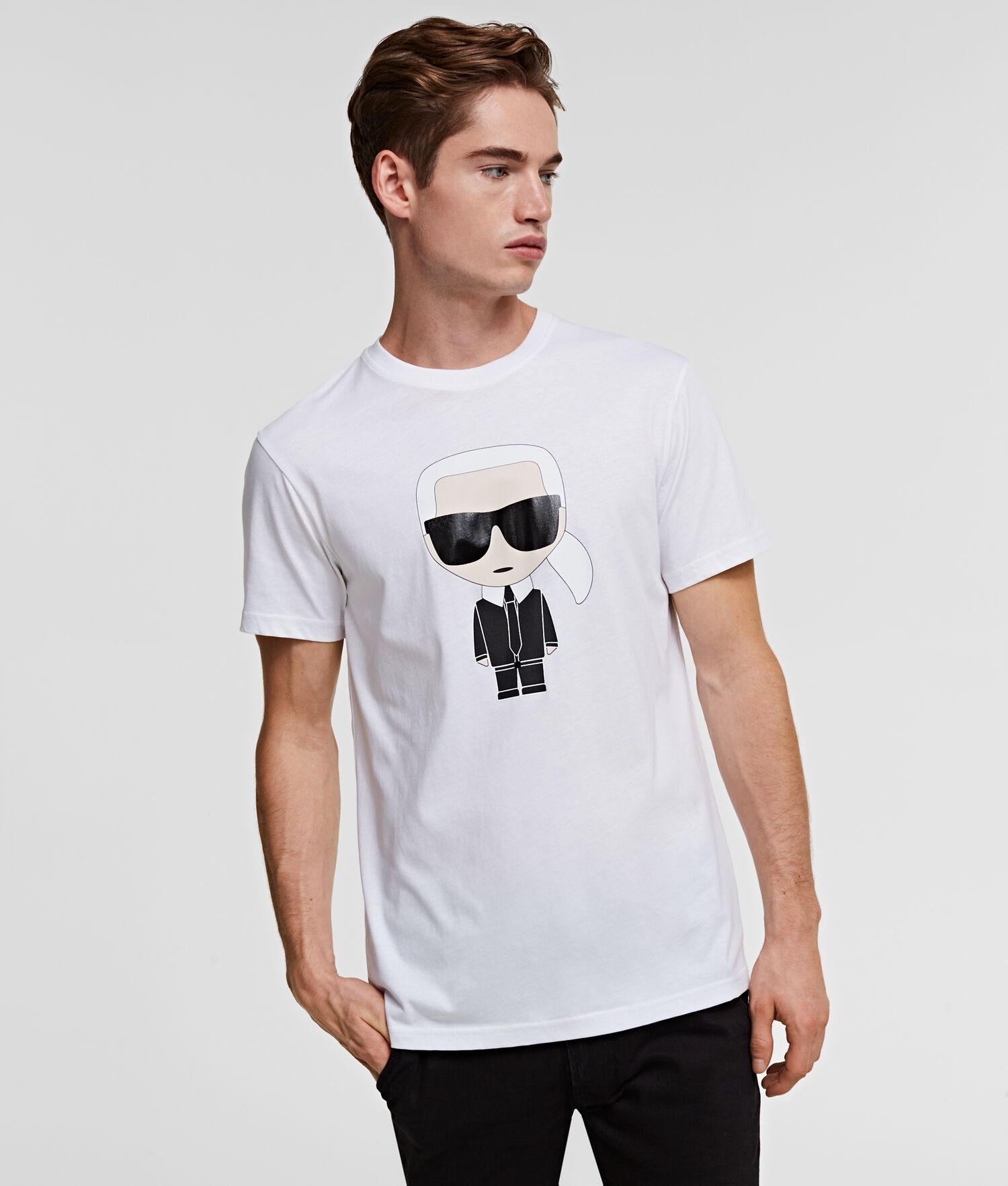 White Men\'s Karl Lagerfeld Ikonik T-Shirts | AE169GPLM