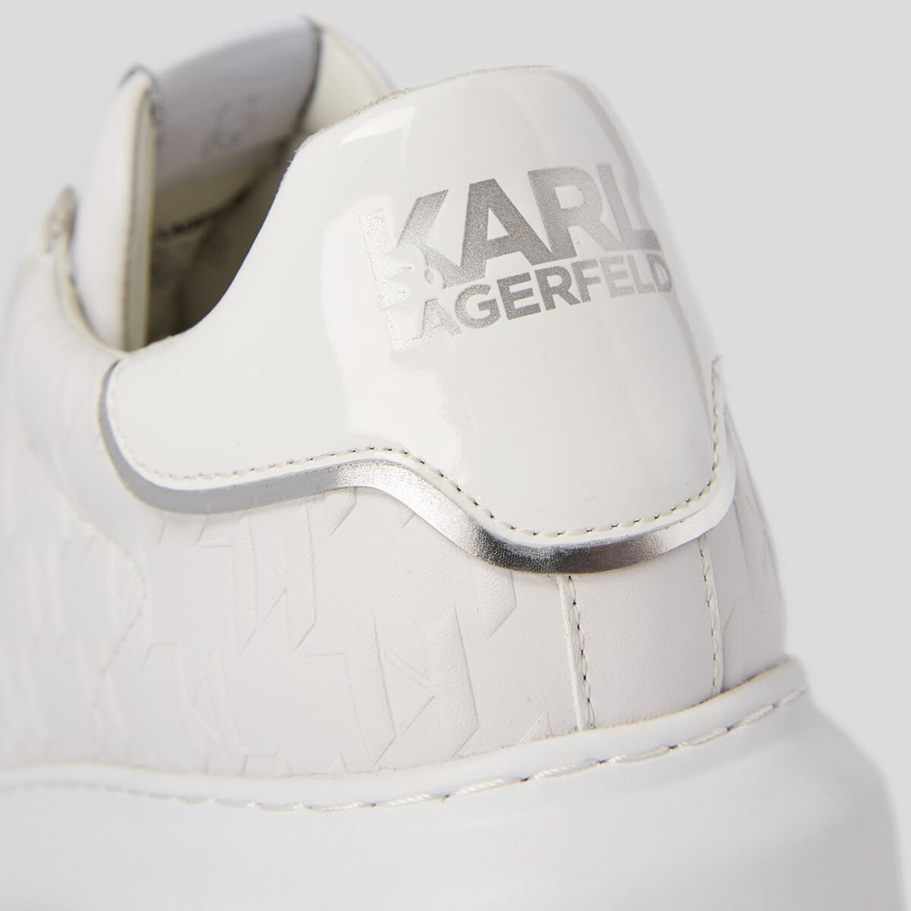 White Men's Karl Lagerfeld K/Monogram Kapri Sneakers | AE968WYUJ