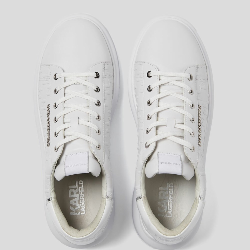 White Men's Karl Lagerfeld K/Monogram Kapri Sneakers | AE968WYUJ