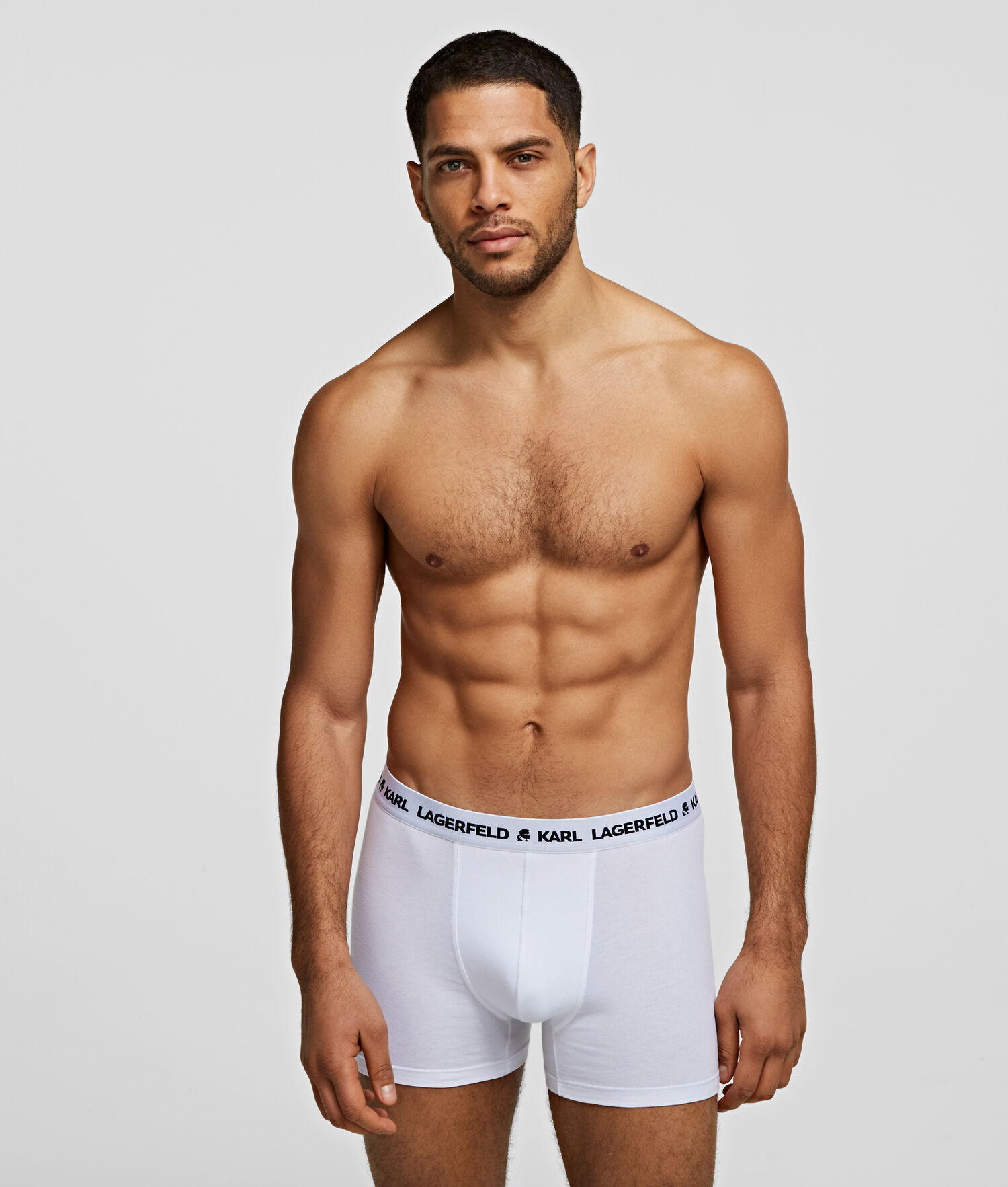 White Men's Karl Lagerfeld Karl Logo Monochrome Trunks - 3 Pack Underwear | AE763URZH