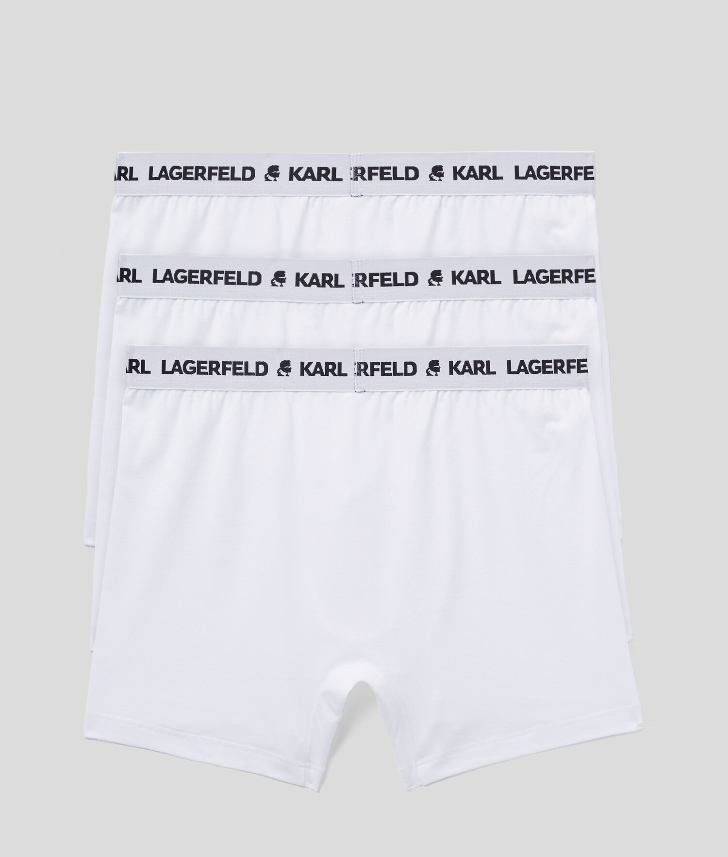 White Men's Karl Lagerfeld Karl Logo Monochrome Trunks - 3 Pack Underwear | AE763URZH