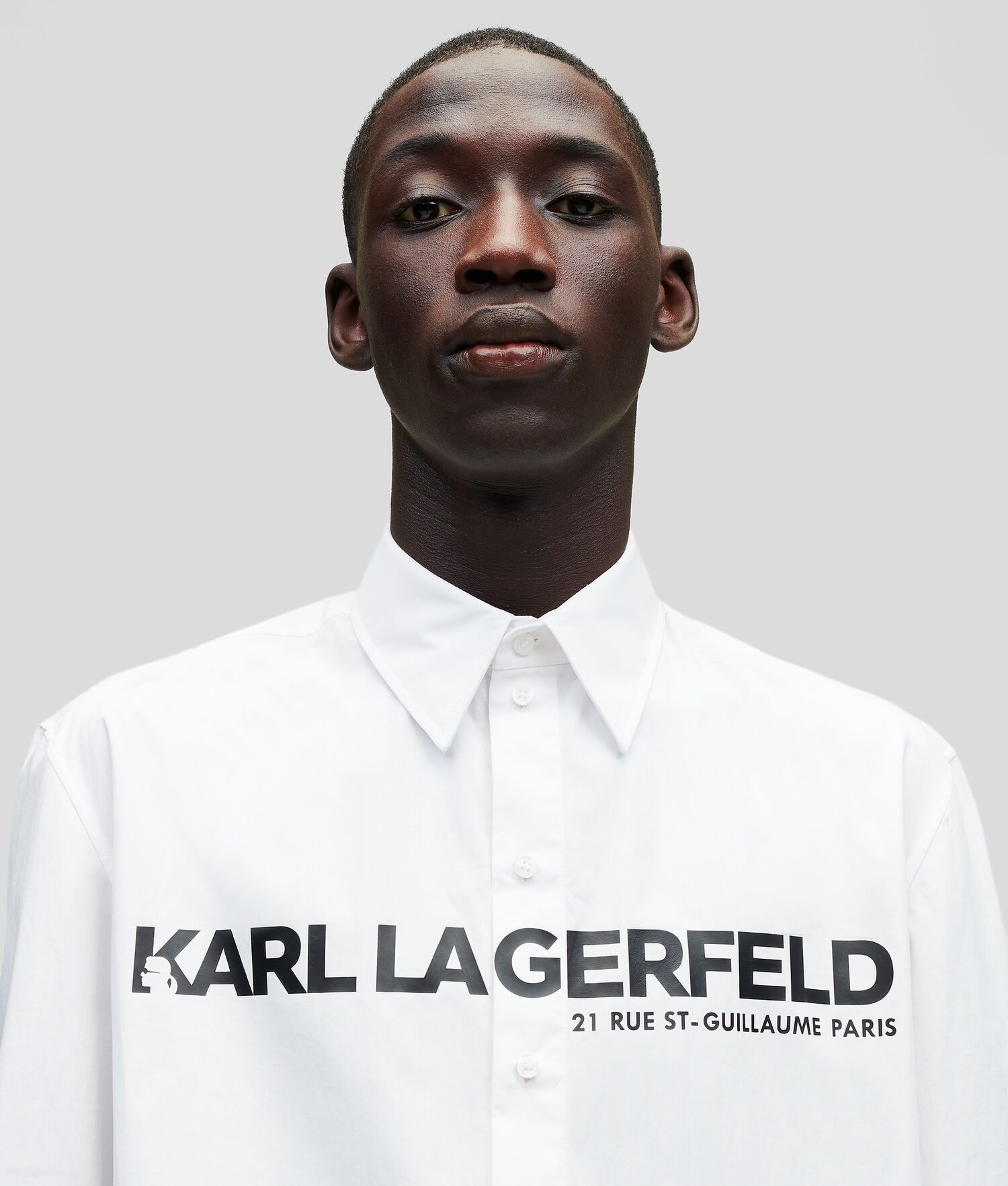 White Men\'s Karl Lagerfeld Karl Logo Poplin Shirts | AE240VMTJ