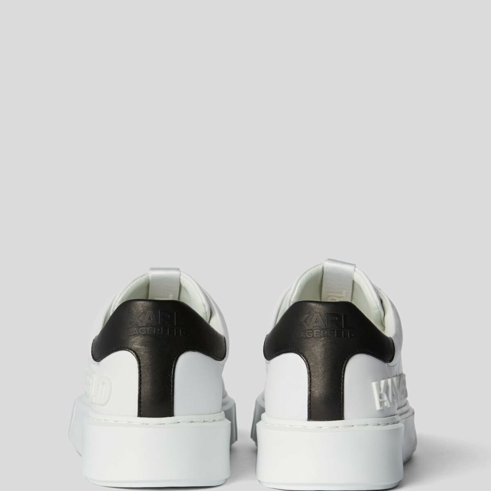 White Men's Karl Lagerfeld Karl Maxi Kup Injekted Logo Sneakers | AE184KZTU