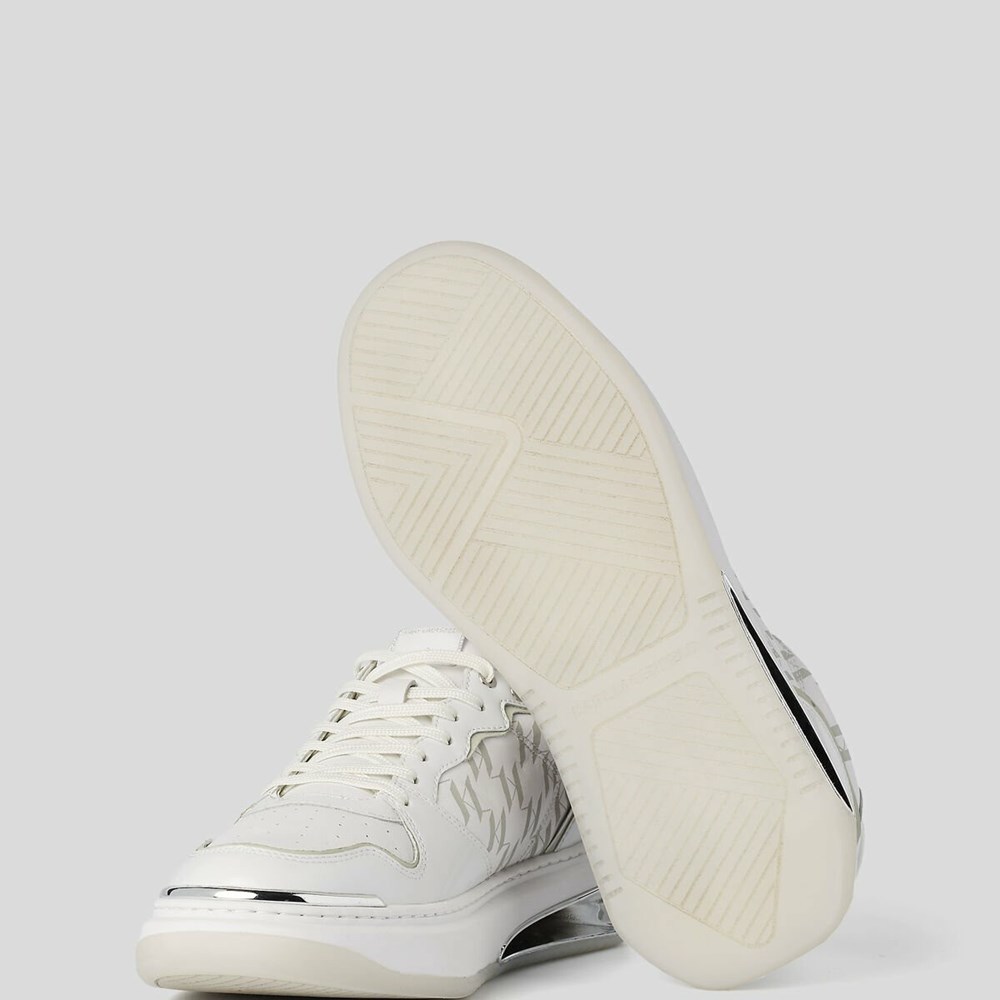 White Men's Karl Lagerfeld Kl Monogram Elektro K-glo Sneakers | AE315DUYF