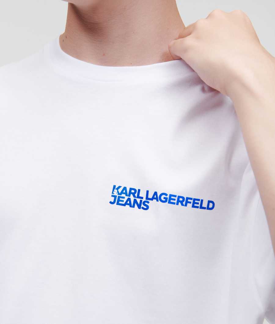 White Men's Karl Lagerfeld Klj Box Logo T-Shirts | AE294TZOI