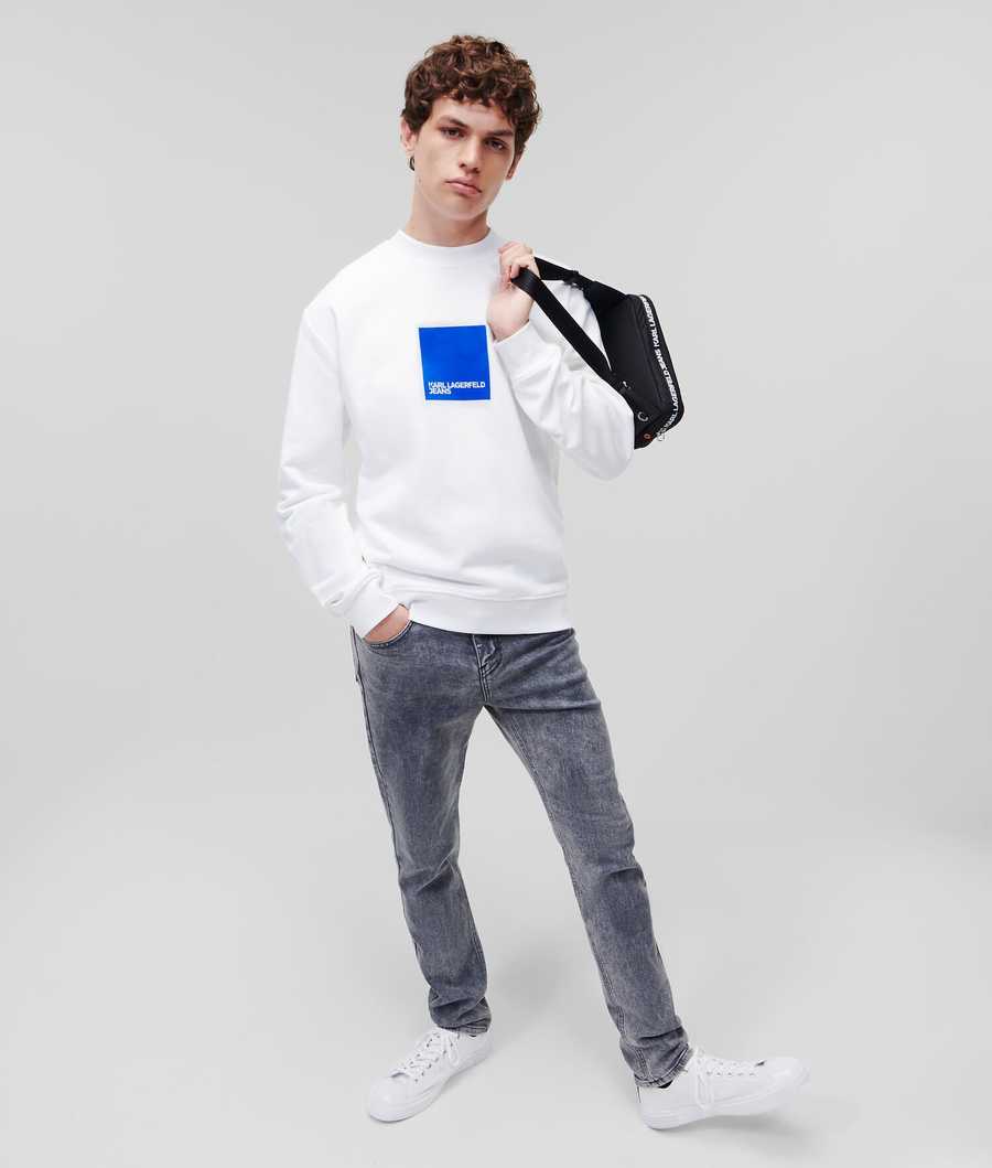 White Men's Karl Lagerfeld Klj Sweatshirts | AE956LBJF