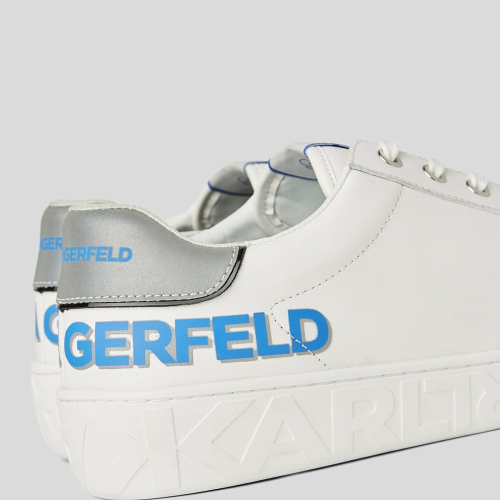 White Men's Karl Lagerfeld Kupsole Iii Reflekt Logo Sneakers | AE507FISD