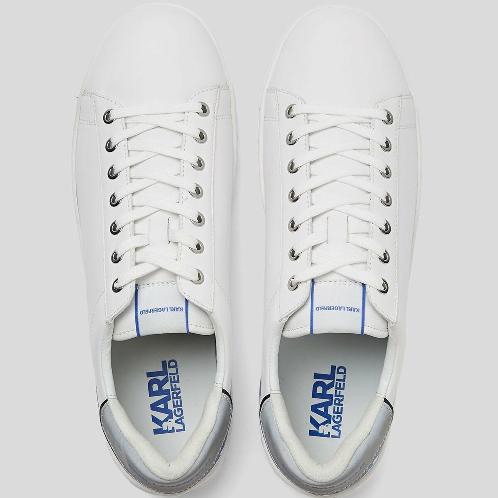 White Men's Karl Lagerfeld Kupsole Iii Reflekt Logo Sneakers | AE507FISD