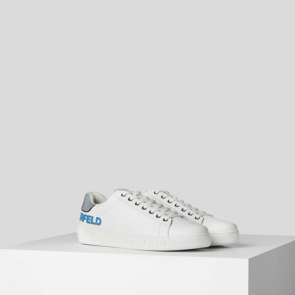 White Men\'s Karl Lagerfeld Kupsole Iii Reflekt Logo Sneakers | AE507FISD