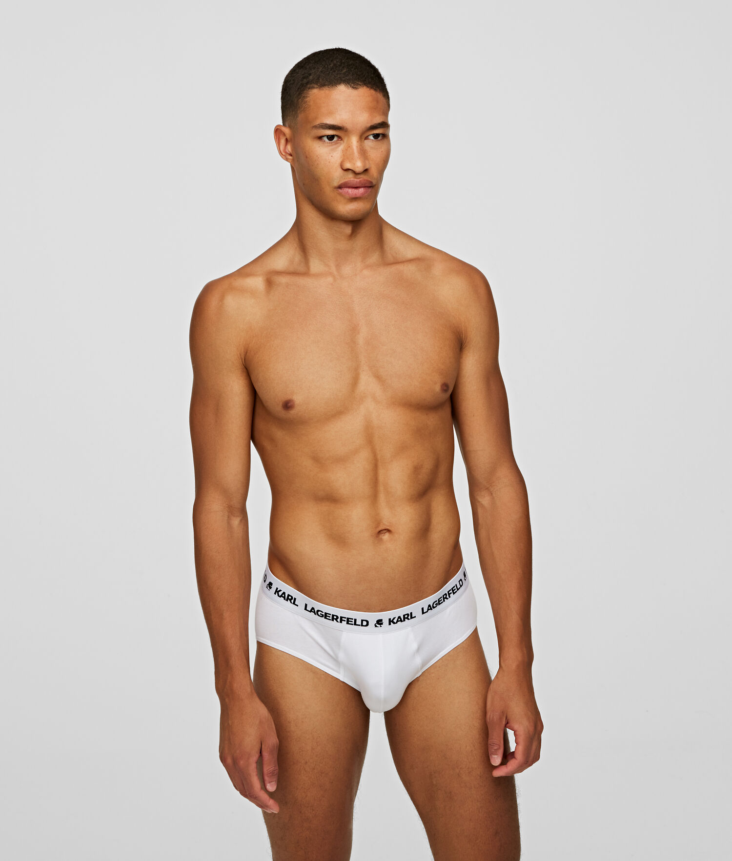 White Men's Karl Lagerfeld Logo Briefs 3-pack Underwear | AE273ISBY