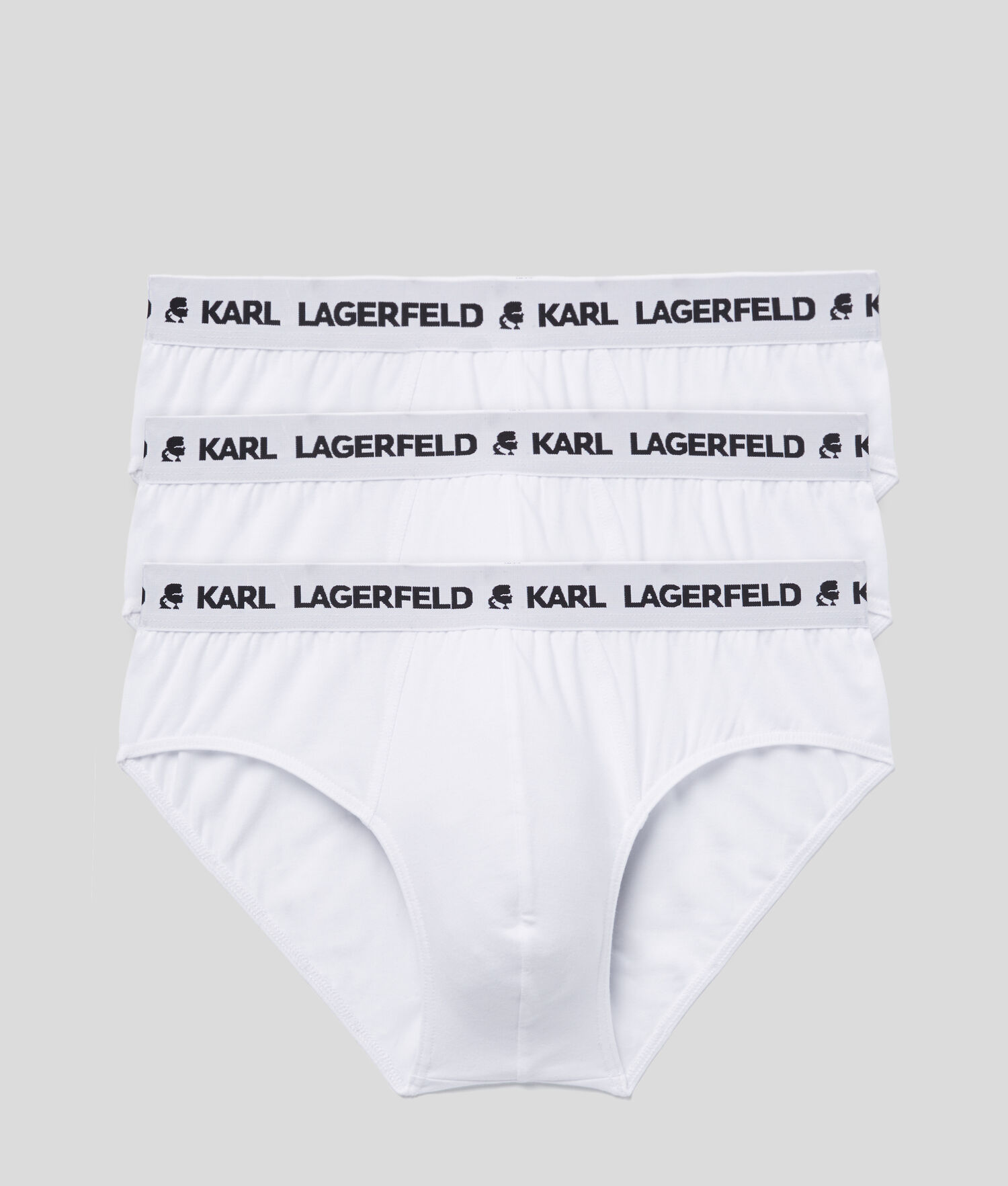 White Men\'s Karl Lagerfeld Logo Briefs 3-pack Underwear | AE273ISBY