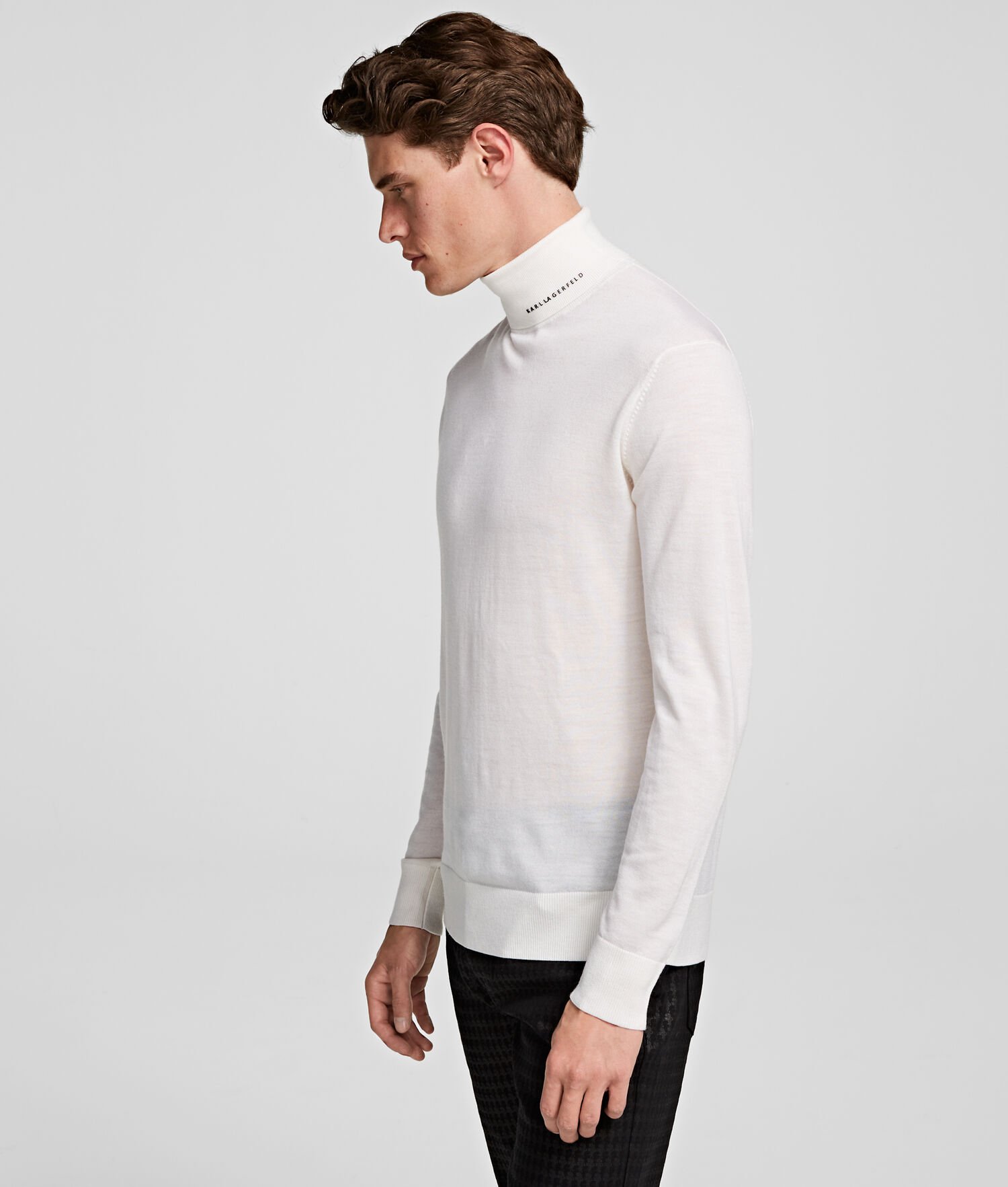 White Men's Karl Lagerfeld Merino Wool Knitwear | AE631JXEL