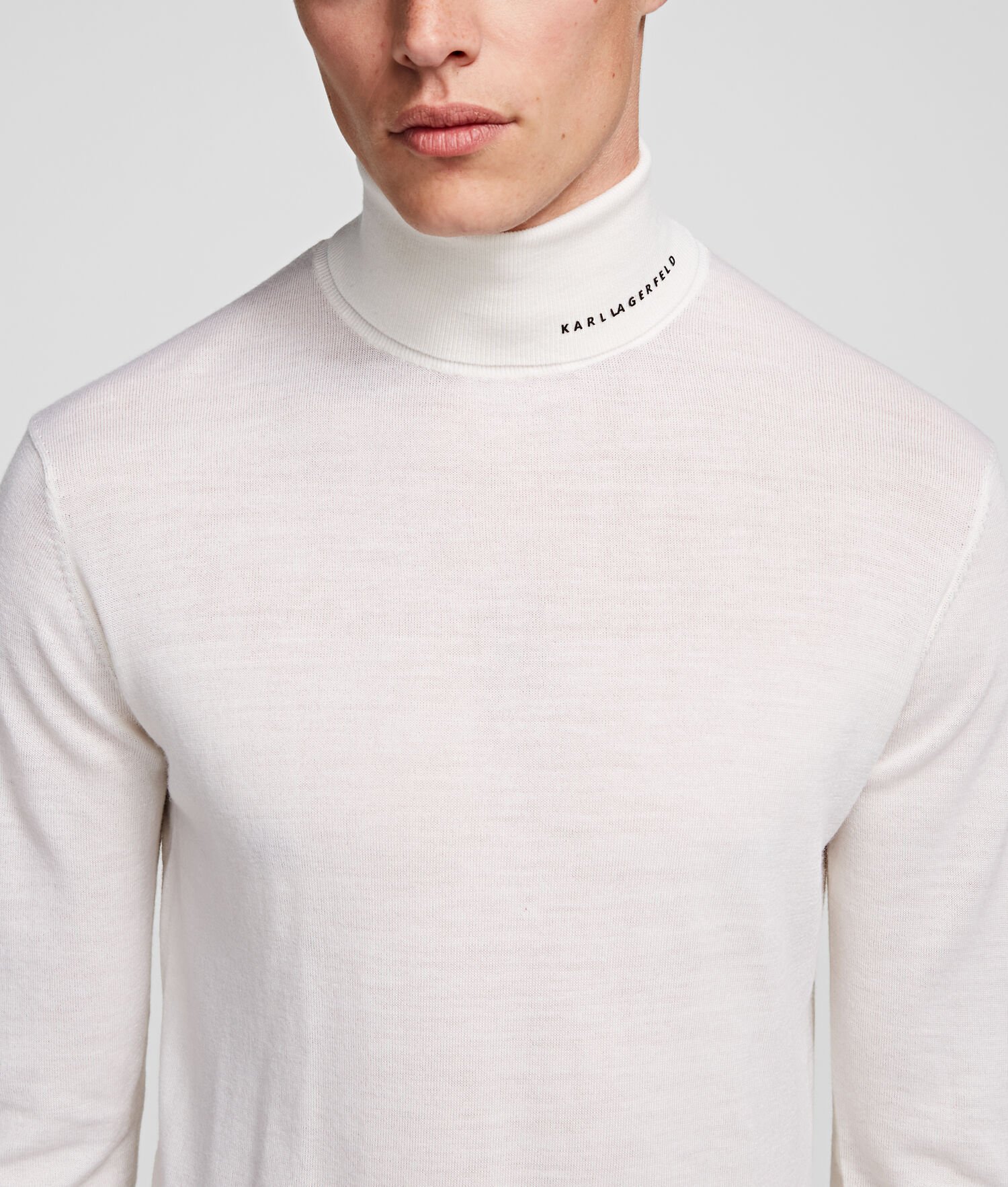 White Men's Karl Lagerfeld Merino Wool Knitwear | AE631JXEL