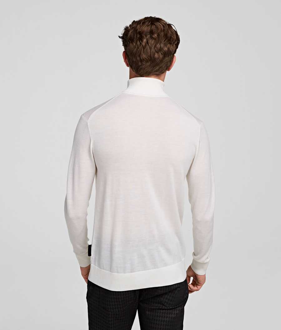 White Men's Karl Lagerfeld Merino Wool Knitwear | AE631JXEL