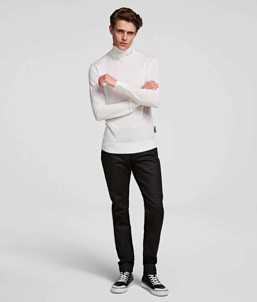 White Men's Karl Lagerfeld Merino Wool Knitwear | AE631JXEL