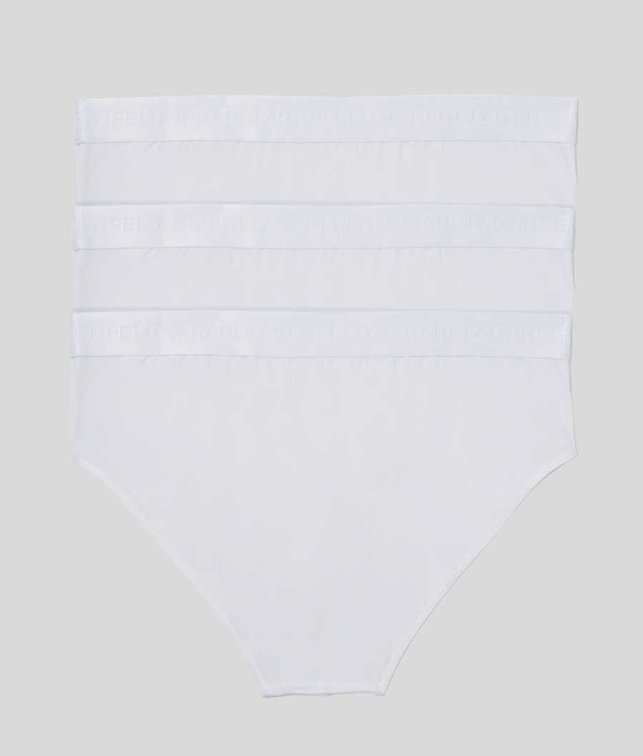 White Men's Karl Lagerfeld Premium Karl Logo Brief – 3 Pack Underwear | AE504JUCK