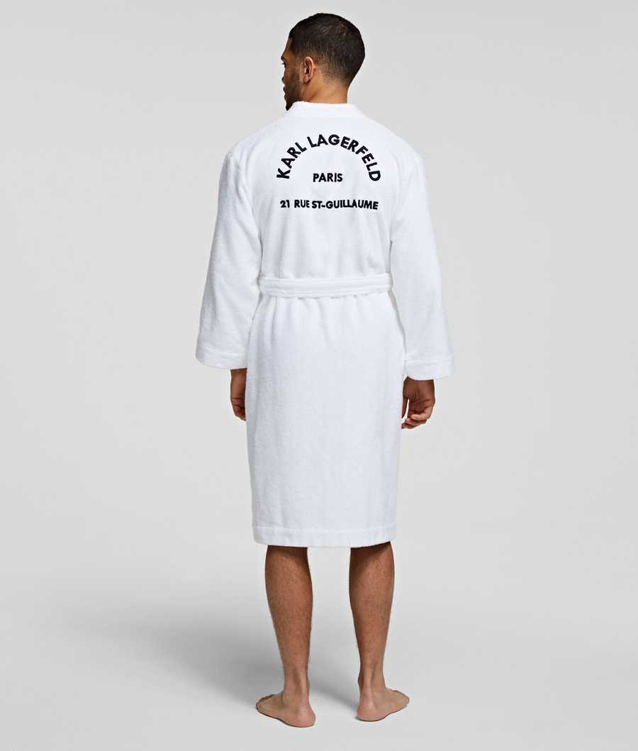 White Men's Karl Lagerfeld Rue St-guillaume Bathrobe Loungewear | AE279HXLJ