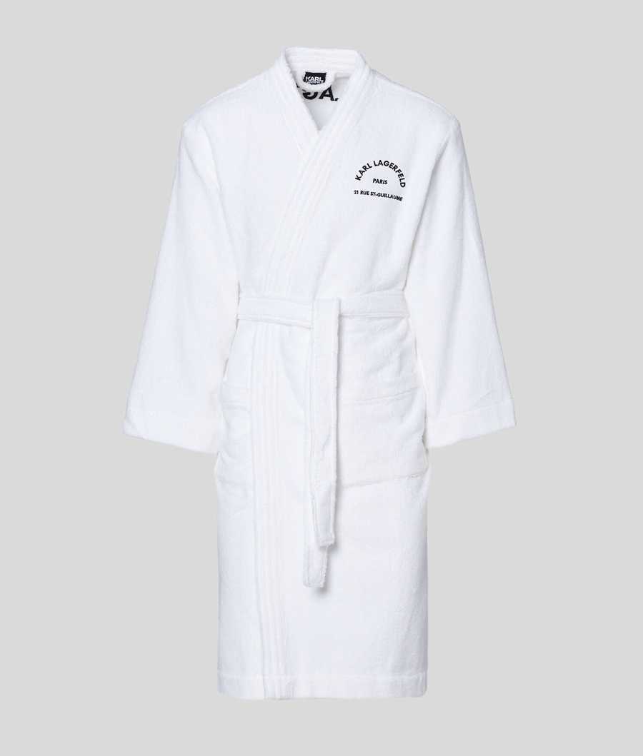 White Men's Karl Lagerfeld Rue St-guillaume Bathrobe Loungewear | AE513SLNV