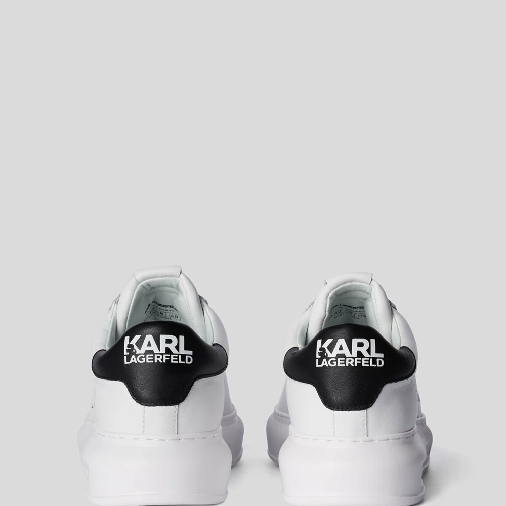 White Men's Karl Lagerfeld Rue St-guillaume Logo Kapri Sneakers | AE946OUBG