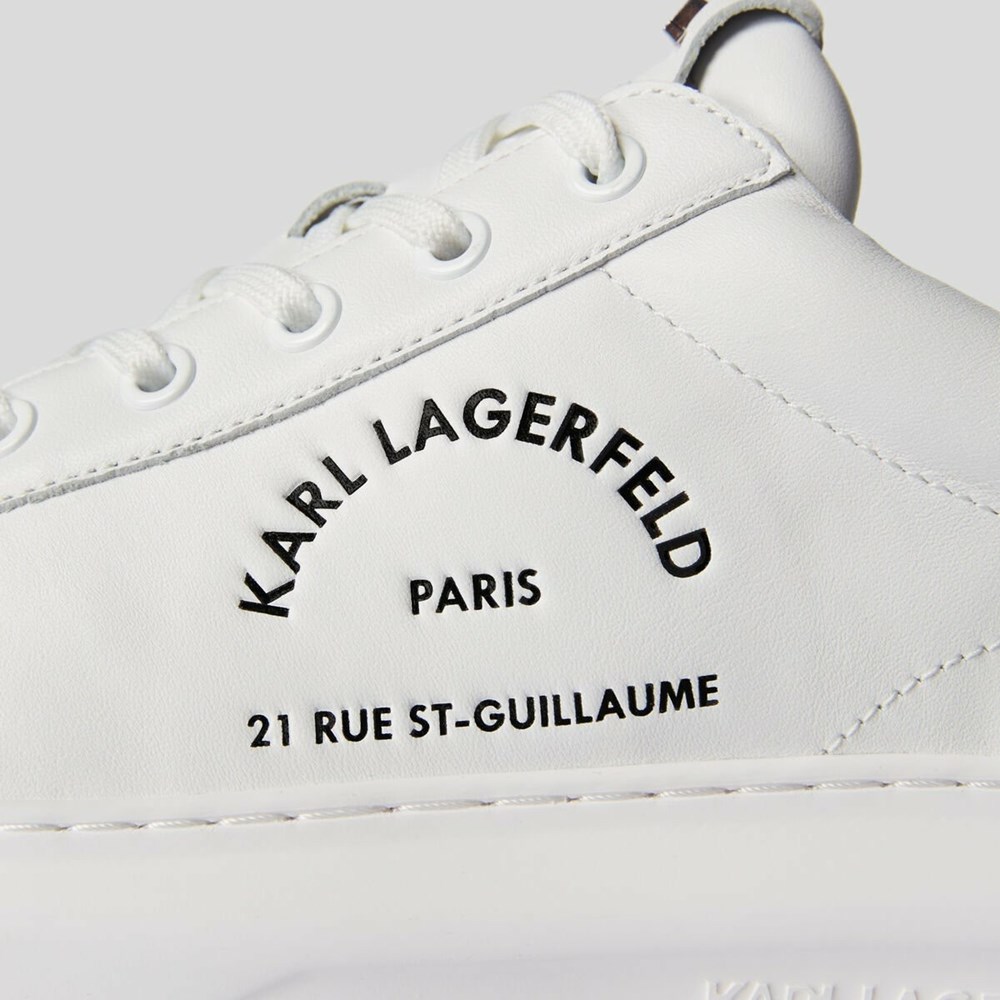 White Men's Karl Lagerfeld Rue St-guillaume Logo Kapri Sneakers | AE946OUBG