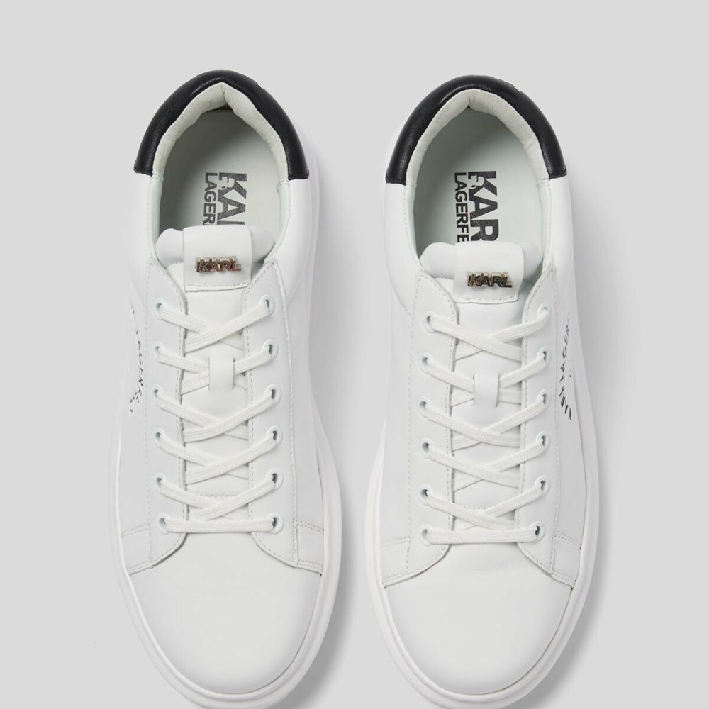 White Men's Karl Lagerfeld Rue St-guillaume Logo Kapri Sneakers | AE946OUBG