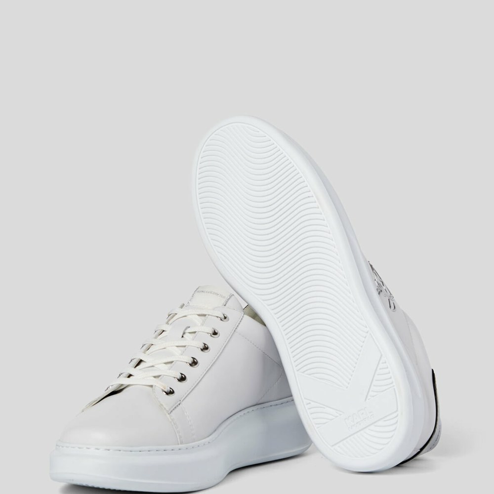 White / Silver Men's Karl Lagerfeld Kapri Karl Plexikonic Sneakers | AE742NPGI