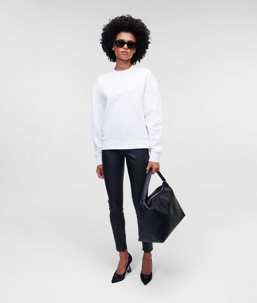 White Women's Karl Lagerfeld Athleisure Sweatshirts | AE167VKUT