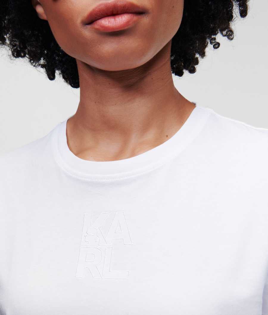 White Women's Karl Lagerfeld Athleisure T-Shirts | AE834PIRE