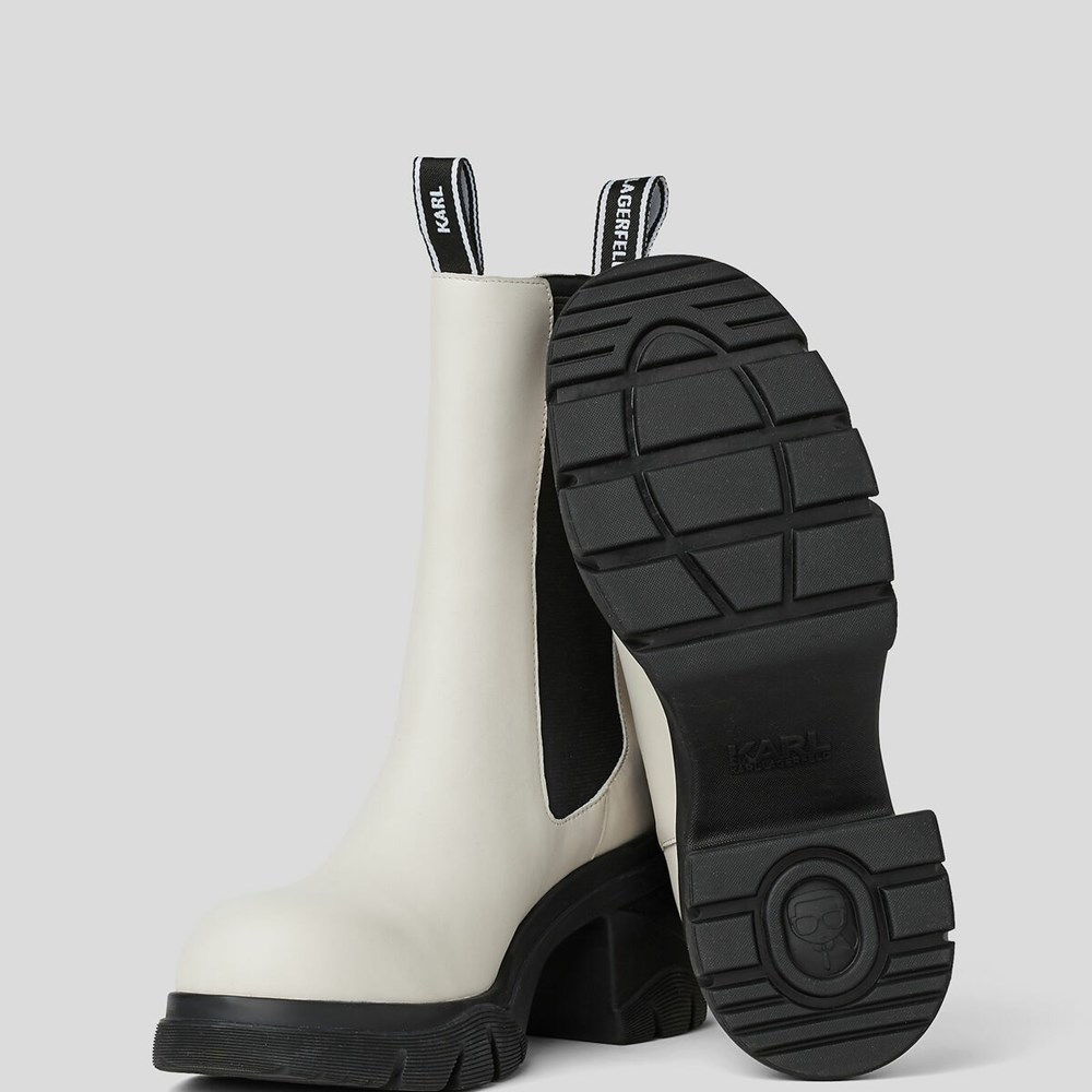 White Women's Karl Lagerfeld Bridger Midi Gore Boots | AE195MIFJ