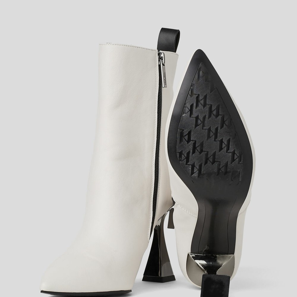 White Women's Karl Lagerfeld Debut 2-zip Ankle Boots | AE692KCUP