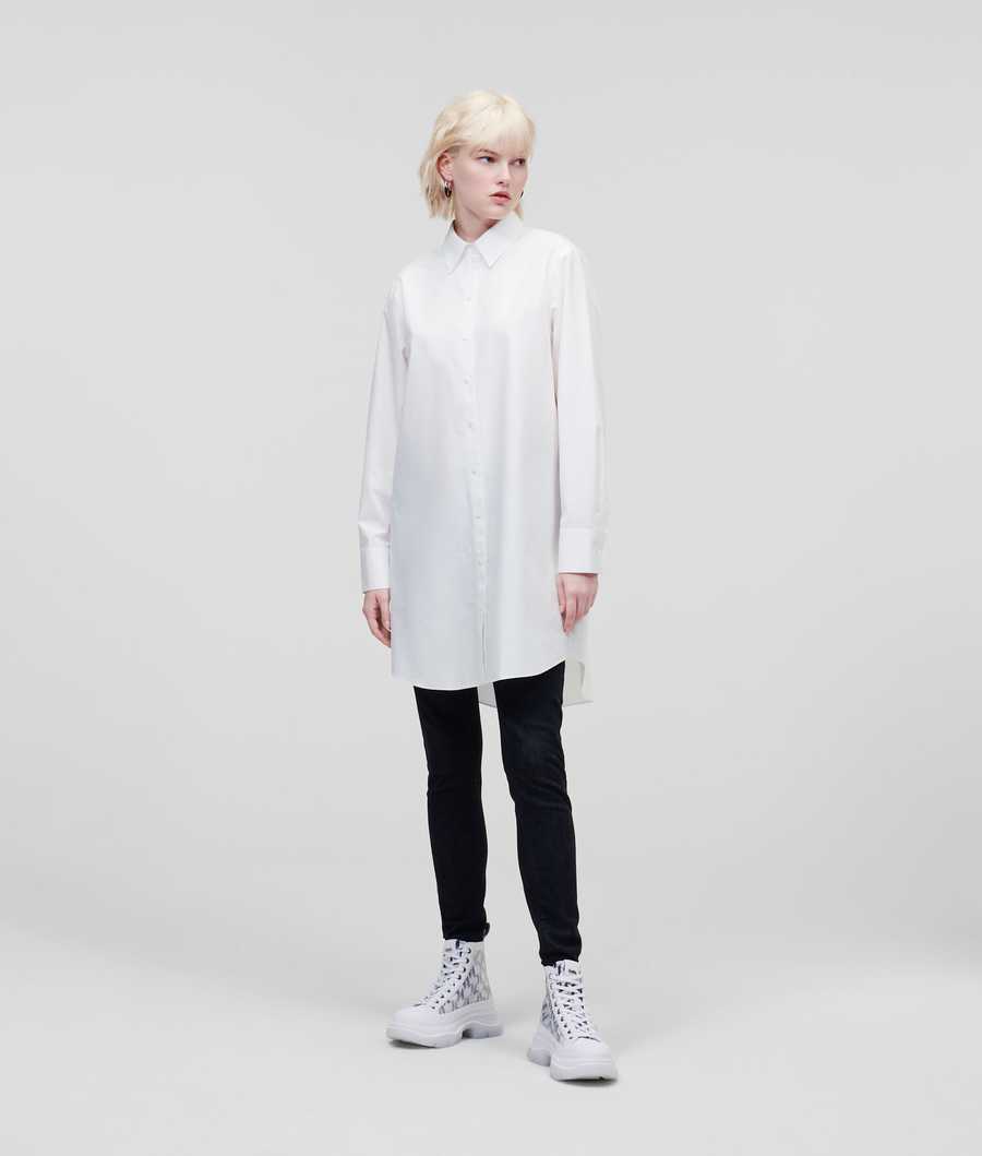 White Women's Karl Lagerfeld Ikonik 2.0 Blouses | AE057TVXZ