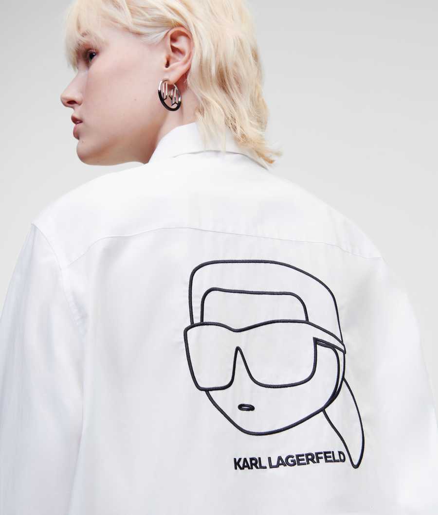 White Women's Karl Lagerfeld Ikonik 2.0 Blouses | AE057TVXZ