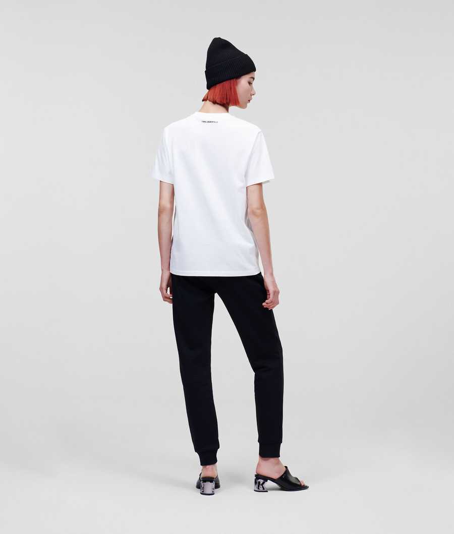 White Women's Karl Lagerfeld Ikonik 2.0 Oversized T-Shirts | AE623BRGK