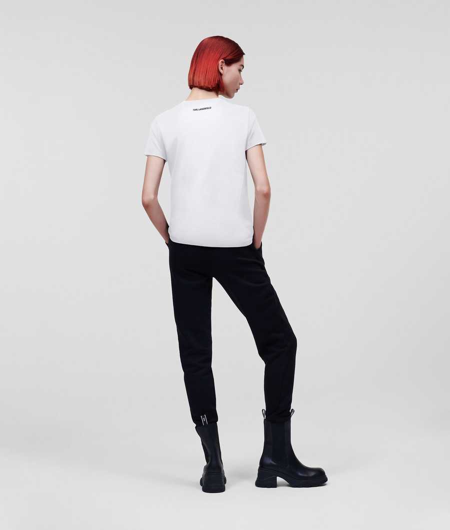 White Women's Karl Lagerfeld Ikonik 2.0 T-Shirts | AE720BAUR