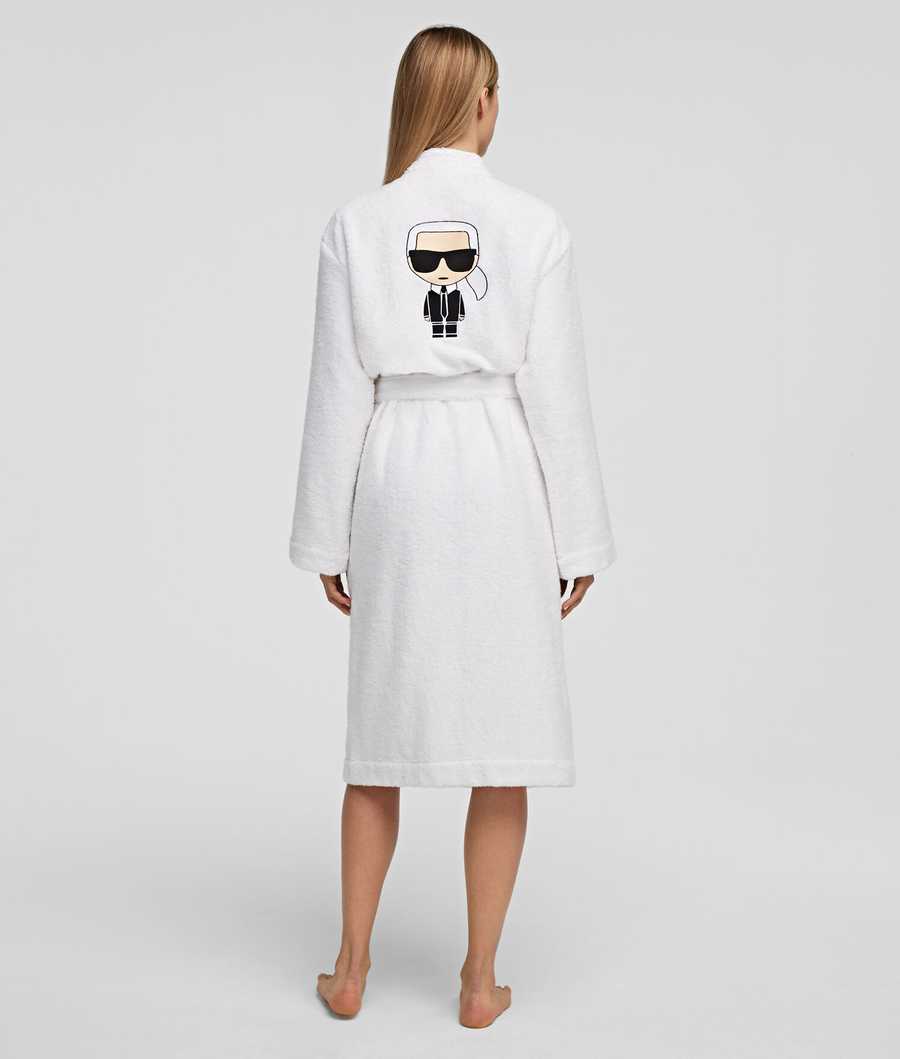 White Women's Karl Lagerfeld Ikonik Bathrobe Loungewear | AE523DOUI