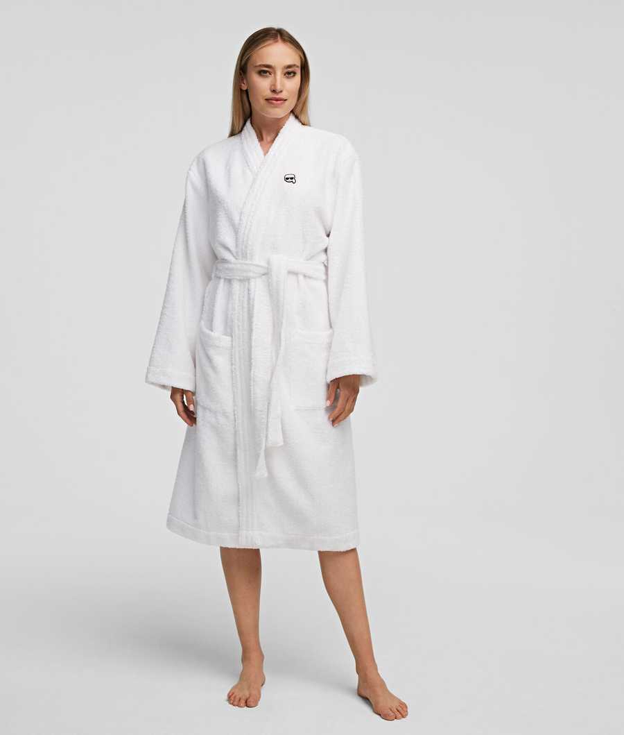 White Women\'s Karl Lagerfeld Ikonik Bathrobe Loungewear | AE523DOUI